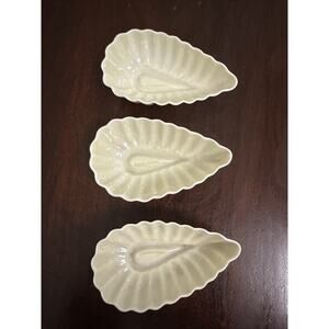 Vintage BELLEEK Fermanagh Ireland Pink Shell Open Salt Dish 5th Green Mark All 3